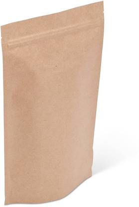 ATHAR Envelopes Plain Brown Stand-up Paper Pouch Bags with Zip Lock for Multiple Usage | 8x5 Inches | 50 Pcs Plastic, Paper Storage Pouch