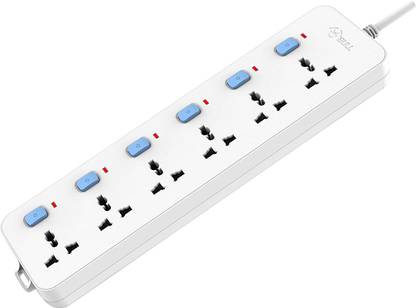 BULL Extension Board; 6 Socket, 6 Switch, 3 M Wire 6 Socket Extension Boards