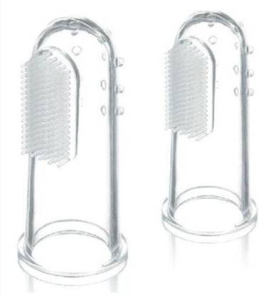 चू चू Silicon Base Soft Finger Toothbrush (Pack of 2) टीदर