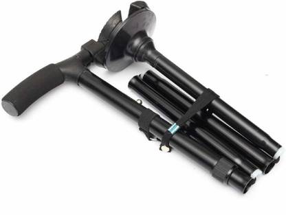 KASHTABHANJAN Trusty Cane LED Folding Walking Triple Head Pivot Base Adjustable As Seen On TV Walking Stick