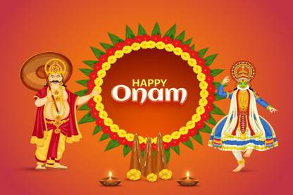 HAPPY ONAM Poster Sticker For Wall (12x18- inch, Multi Color) | BEAUTIFULL POSTER Design - 01 Paper Print