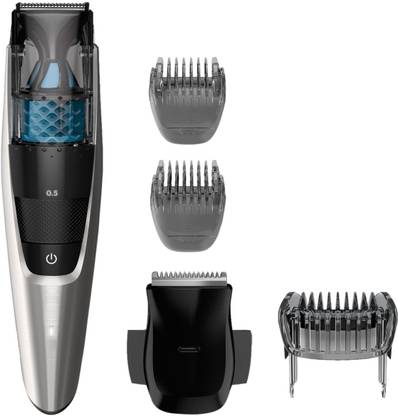 PHILIPS BT7215/49, Vacuum Beard Trimmer Series 7200, Cordless Lithium-Ion Mustache and Beard Groomer for Men Trimmer 60 min  Runtime 2 Length Settings