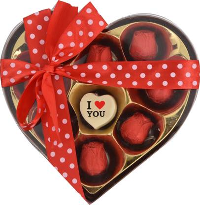 bspoke chocolates I Love You Valentine's day chocolate with 8 Heart shaped chocolate and I Love You printed chocolate.Chocolates are made in small batches with love and care Truffles