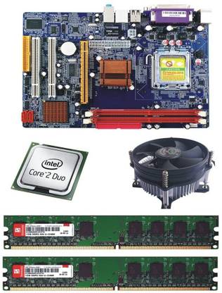 Maxsonic Geonix Motherboard Combo with DDR2 2GB RAM and CPU Coller Fan and Core Duo 1.8GHz Combo Motherboard