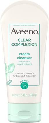 Aveeno Active Naturals Clear Complexion Cream Cleanser Salicylic Acid Acne Treatment Face Wash