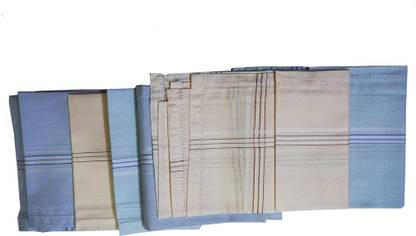 Dhinchak 6 Piece Fine Cotton hankerchiefs (rumaal) for Men Big Full Size, fine and Thin ["Multicolor"] Handkerchief