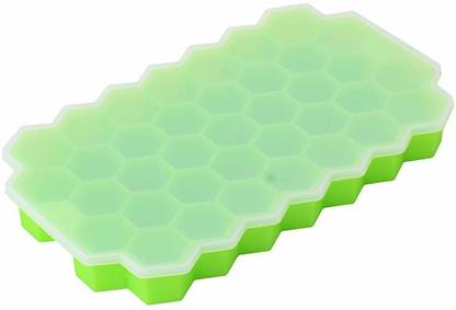 FosCadit Ice Cube Trays -Flexible Silicone 37 Creative Ice Cubes Maker Mold for Kids with Pudding Jelly Juice Chocolate Ice Green Silicone Ice Cube Tray