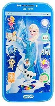 London Baby Cartoon Characters Musical Mobile Phone Toy/ Digital Mobile Phone with Touch Screen Feature with Sound Blue Color Pack of -1 (Blue)