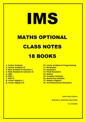 IMS Latest Class Notes Maths Optional