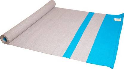 YAAZH AAKASH Cotton Mysore Yoga Rug for Gym Workout and Flooring Exercise Yoga Mat Grey 5 mm Yoga Mat