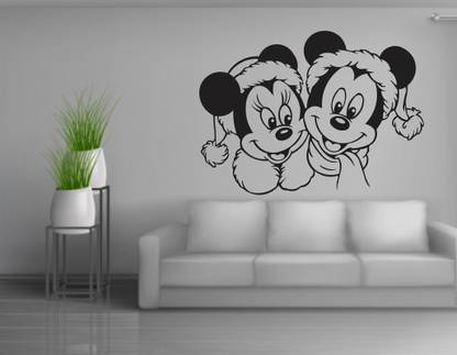 Jnm Decals 1 cm Mickey Mini Mouse Wall Sticker Jnm Mickey and mini mouse Wall Decal Sticker (pvc vinyl Sticker) Self Adhesive Sticker