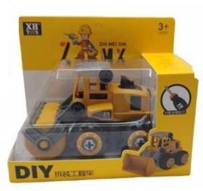 JagshantiGiftCollection Assembly Road Roller, JCB and Dumper with Screw Driver Mounting, Dismounting Road Maker Vehicle Toy [ Assorted ] (Multicolor, Pack of: 1)