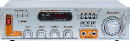 MEDHA D.J. PLUS High Quality Transistor 4Channel Stereo Power Amplifier with Big LED Display& LED Spectrum Analyser /Bluetooth/Recording/MIC Input/USB/SD Card Slot/FM Radio/AUX Input/Remote Control & Built-in Equalizer with Bass, Treble & Balance Control With Master Volume 500 W AV Power Amplifier