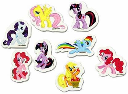 my LITTLE PONY Erasers Set of 8 Different Favourite Characters Including Rainbow Dash, Pinkie Pie, Rarity, Fluttershy - Twilight Sparkle for Kids (Pack of 4)