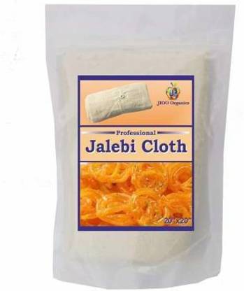 J Organics Chef Choice Cotton Jalebi Cloth For Professionals With Hole ,double layered 100%cotton, Washable, Reusable, Hand Stitched used by Halwai Restaurants and Hotels Collapsible Strainer