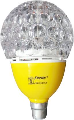 Parax Diamond Rotating Bulb, Disco Light, 3w - Made In India Single Disco Ball