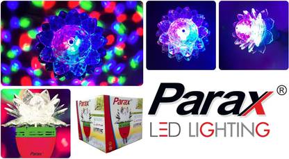 Parax Lotus Rotating bulb, Disco light Led 3W - Made in India LED Disco Rotating Bulb, LED Light,LED Rotating Bulb for Party/Diwali/Decoration Single Disco Ball