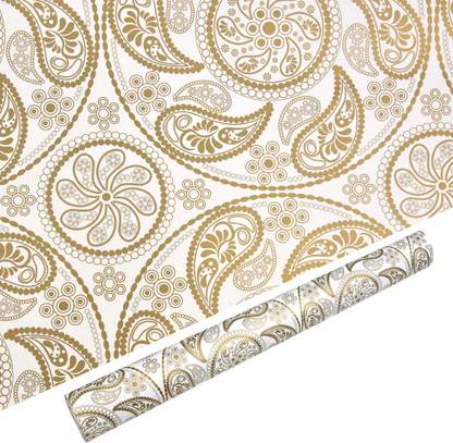 HOMESQUARE 10Gldpglywp Paisely Paper Gift Wrapper