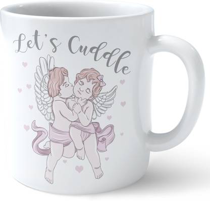 feeling hub lets cuddle printed coffee mug for love one couples Ceramic Coffee Mug