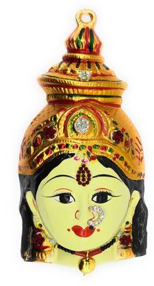 Varalakshmi face Idol, vratham face Idol, Amman face Idol Decorative Showpiece  -  10 cm