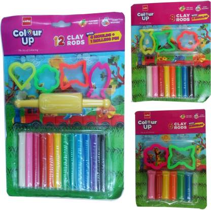 Cello 2 12 CLAY RODS COLOUR UP + 2 8 CLAY RODS COLOUR UP + 2 6 CLAY RODS COLOUR UP Art Clay
