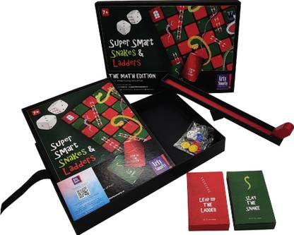 Arty Smarty Super Smart Snakes & Ladders | The Math Edition | Combines Learning & Fun | Smart Board Game Educational Board Games