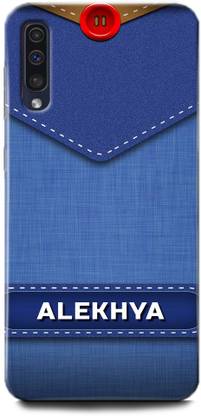 WallCraft Back Cover for Mi A3 ALEKHYA NAME, A, LETTER, BLUE, JEANS, ALPHABET, DESIGN