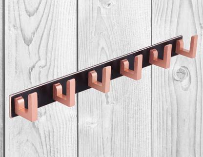 Docoss Extra Long 40 Cm Rose Gold Cloth Hanger 6 Pin Bathroom Kitchen Wall Wardrobe Door Hooks For Hanging Keys Clothes Holder Hook Rail In India - Rose Gold Wall Coat Hooks Docoss Extra Long 40 Cm Rose Gold Cloth Hanger 6 Pin Bathroom Kitchen Wall Wardrobe Door Hooks For Hanging Keys Clothes Holder Hook Rail In India - Rose Gold Wall Coat Hooks