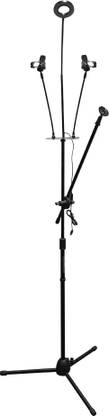 MX Ring Light with Tripod Microphone Stand and Phone Holder LED selfie Lights with Remote for Photography/ YouTube Videos / Live Streaming/ Vlogging/ Makeup Compatible Stand