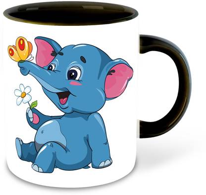 whats your kick Animal Cartoons, Inspiration Printed Black Inner Colour Ceramic Coffee- funny, Cartoons, Best Gift | For Kids, Unique Gifts (Multi 27) Ceramic Coffee Mug