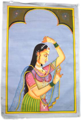 Global Art Traders Vintage Theme Beautiful Indian Women Painted Water Color Painting. Watercolor 28.2 inch x 18.9 inch Painting