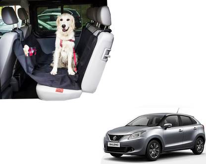 WolkomHome Waterproof Car Hammock Rear Seat Cover for Pets - 55 x 56 Inches, Black with two pockets for Maruti Suzuki Baleno 2015 Hammock Pet Seat Cover