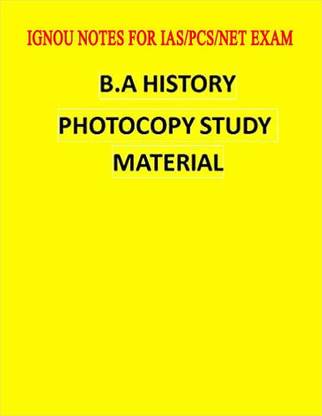 IGNOU Notes For IAS/PCS/NET Exam BA History Photocopy Study Material - 2020