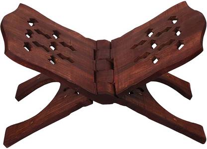 VALUE CRAFTS Pooja Book Stand/Rehal/Wooden holy Book Stand/Wooden Book Stand/Ramayan - Geeta Stand Wooden Brown Rehal