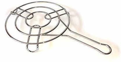 Super HK Stainless Steel Hand Grill Steel Stand Roasting net Cooling Rack (Round Shape) 2 kg Roaster