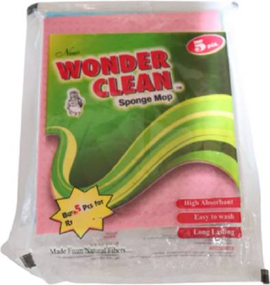WONDER CLEAN Sponge Mop 5 Pcs Per Packet (Pack of 1) Scrub Sponge