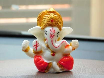 Craftam Lord Ganesha Idol Statues Showpieces for Car Dashboard Decorative Showpiece - 6 cm