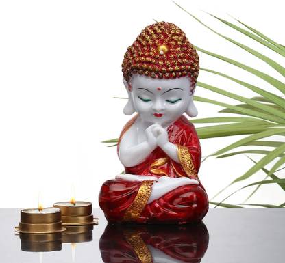 Flipkart Perfect Homes HomeDecor Showpiece Beautiful Lord Meditating Position Monk Statue For Good Luck Decorative Showpiece  -  19 cm