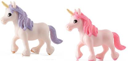 P s retail Cute Pegasus Unicorn Figurine Miniatures for Ornamental Decor - (2pcs/Set) Decorative Showpiece  -  4.2 cm