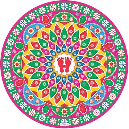 god & god's 41 cm Diwali Rangoli Sticker 804 Self Adhesive Sticker
