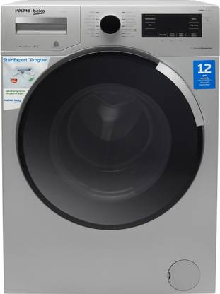 Voltas Beko by A Tata Product 8 kg Fully Automatic Front Load Washing Machine with In-built Heater Silver