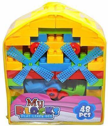 2Fonz Multicolored Building block set with bag packing for kid (48 pcs)
