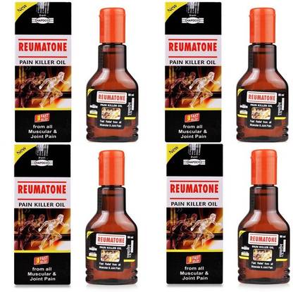 HAPDCO Reumatone Pain Killer Oil Pack of 4 ( Each of 60 ml) Liquid