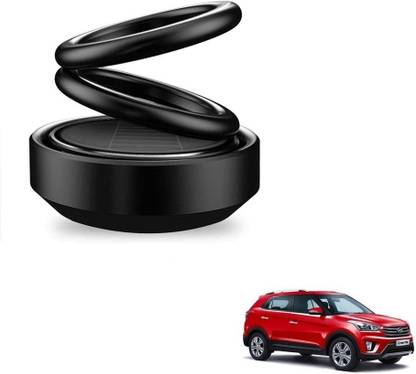 Auto Smart Look ASL1725 Car Solar Ring Air Freshener Double Loop Rotary Air Conditioner Dashboard Air Freshener Perfume Black For Hyundai Creta Air Purifier