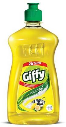 Giffy Dish Wash Gel - (Lemon and Active Salt) Dishwashing Detergent