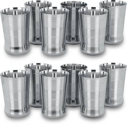 LIMETRO STEEL (Pack of 12) (G3) Drinking Glass Set Water/Juice Glass