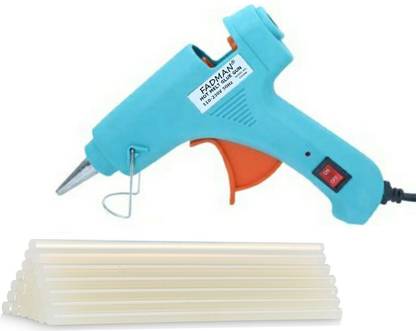 FADMAN 20 WATT (SKY BLUE) | 7MM 25 GLUE STICKS TRANSPARENT | Standard Temperature Corded Glue Gun