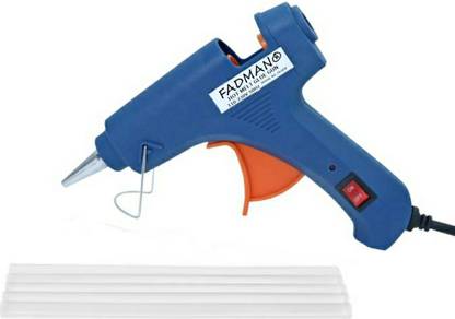 FADMAN 20 WATT (BLUE) | 7MM 5 GLUE STICKS TRANSPARENT | Standard Temperature Corded Glue Gun