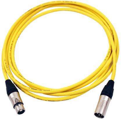 KEKROWN XLR Male to XLR Female Cable 5 Meter (5 Meter, Yellow) Double Angled XLR Patch Cable