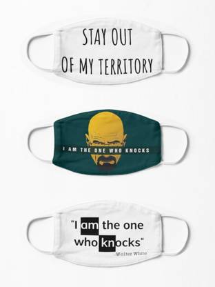 ELEGANT FOX Breaking Bad Stay Out of my Territory, I am the one who Knockes Walter White Quote in Breaking Bad Awesome Mask Reusable, Washable Cloth Mask